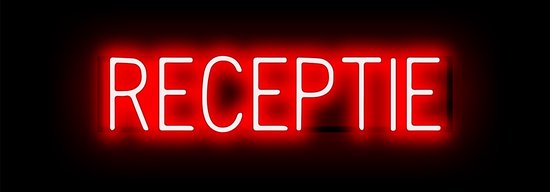 RECEPTIE - Reclamebord Neon LED bord verlichting - SpellBrite - 69,5 x 16 cm rood - 6 Dimstanden - 8 Lichtanimaties