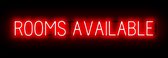 ROOMS AVAILABLE - Reclamebord Neon LED bord verlichting - SpellBrite - 138,7 x 16 cm rood - 6 Dimstanden - 8 animaties - Voor hotel / motel