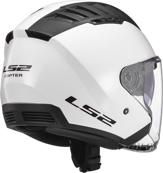LS2 Casco Moto Jet CLASSY SOLID Gloss White – Leggero 1200g, Visiera Anti-UV, Predisposto Per Bluetooth Cardo, Omologato ECE 22.06