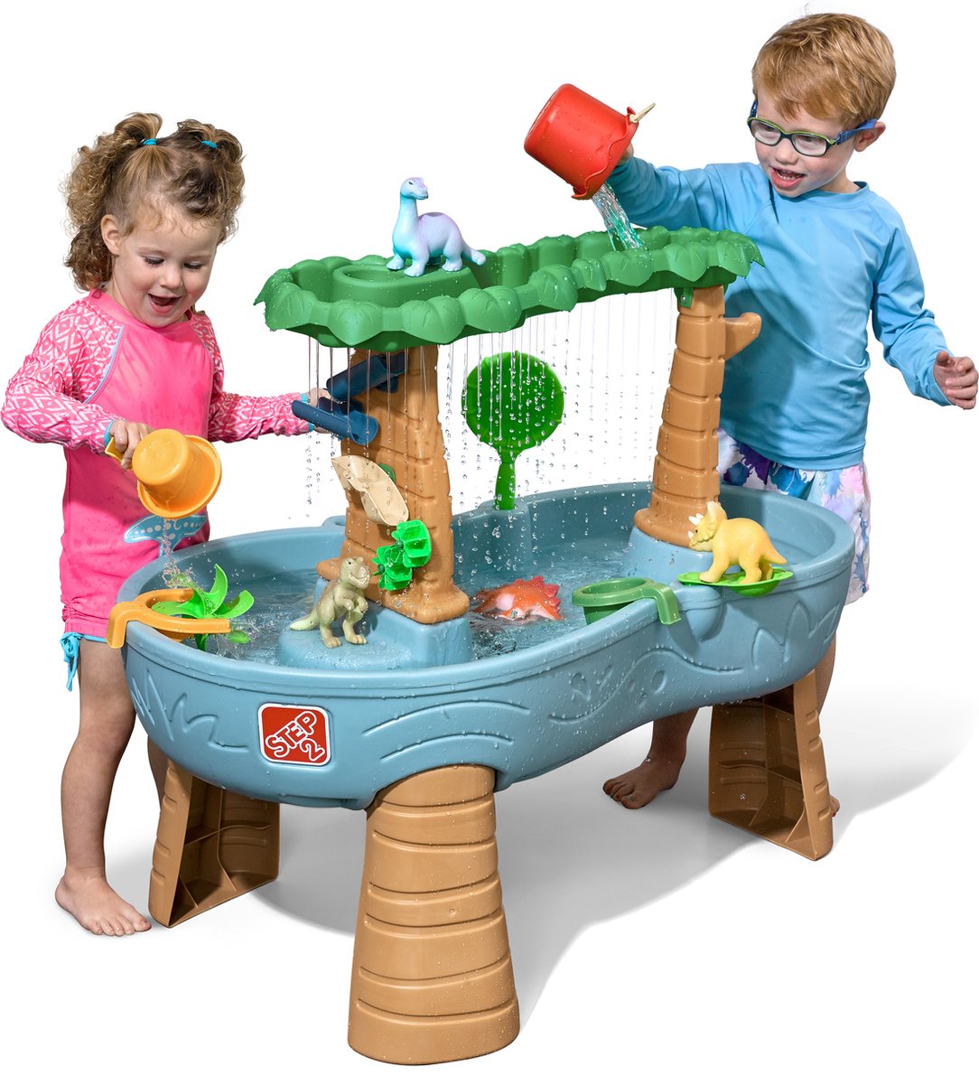 Step2 Dino Showers Watertafel - incl. 13-delig accessoireset - Waterspeelgoed voor kind - Activiteitentafel met water voor de tuin / buiten — afbeelding 5