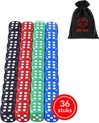 Afbeelding van het spelletje Lapi Toys - Dungeons and dragons D6 dobbelstenen - D6 - 36x D6 DND Dice - Inclusief velvet bewaarzakje - Meerkleurig