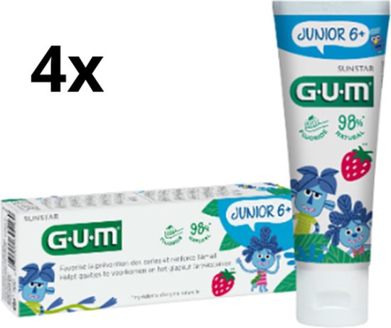 GUM Junior Tandpasta (6-12 jaar) - 4 x 50 ml - Voordeelverpakking