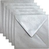 Envelop papicolor 140x140mm metallic zilver | Pak a 6 stuk