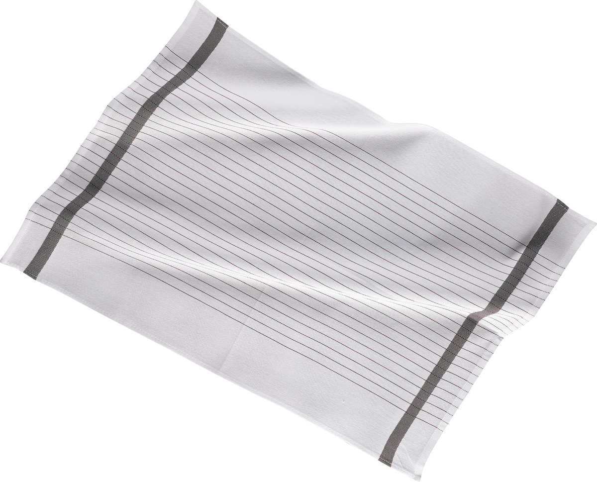 Keukenhanddoek 50x70cm, set3,stripe white center, grey