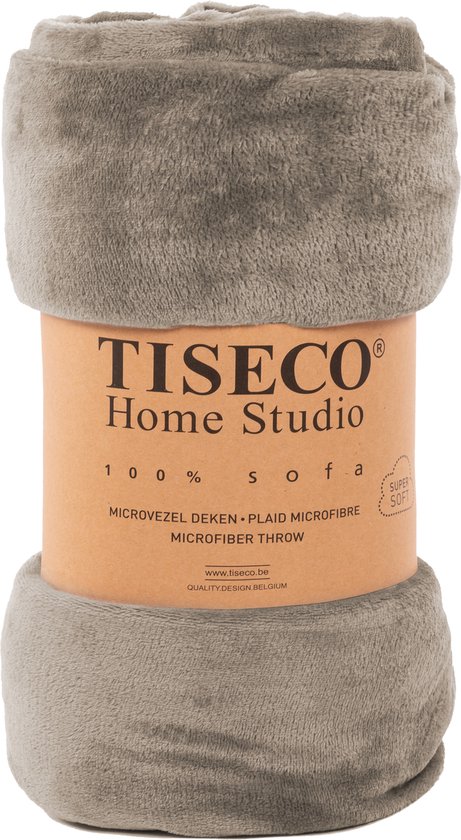 Tiseco Home Studio - Plaid COSY - microflanelle - 220 g/m² - 180x220 cm - Taupe