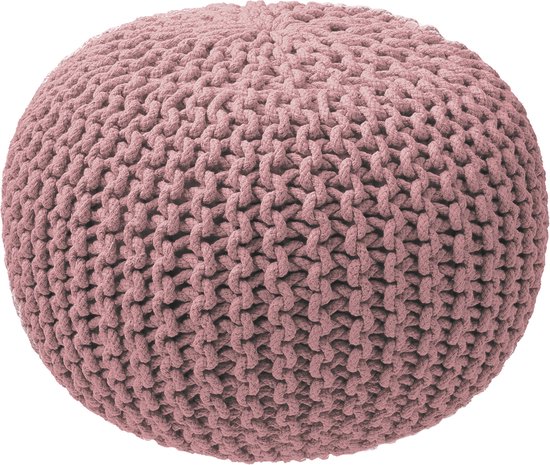 Knitted Pouf soft pink
