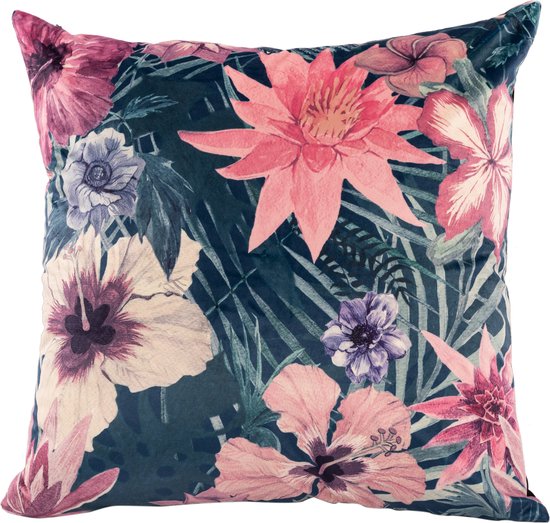Tiseco - Coussin (rempli) Imprimé floral - SET/2 Velours - 45x45 cm
