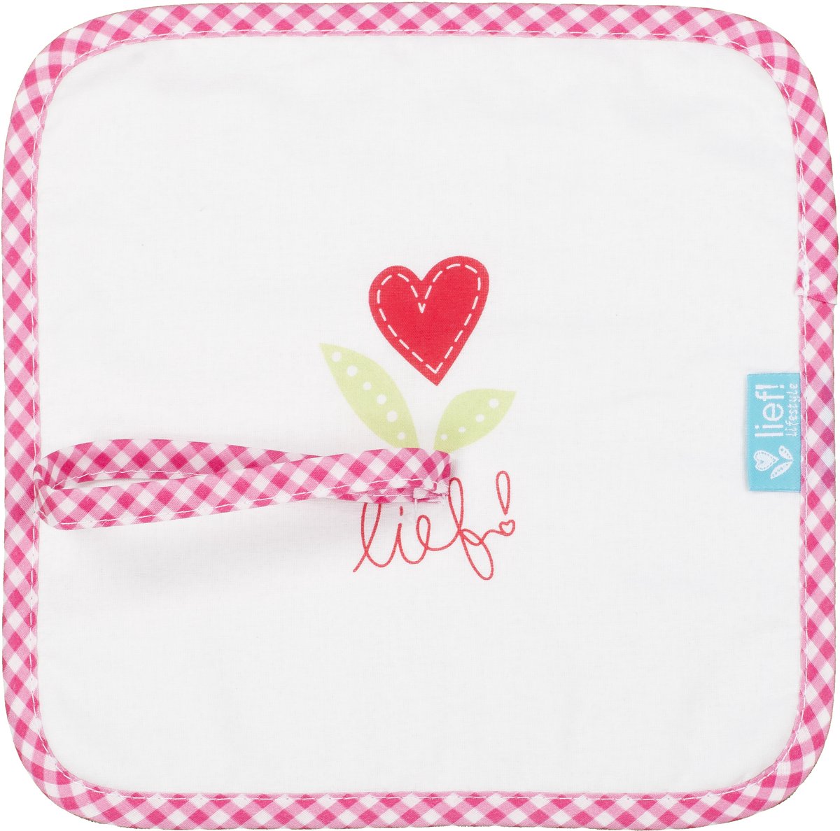 Lief ! - Speendoekje/ knuffeldoekje - Wit met roze - 23 x 23 CM