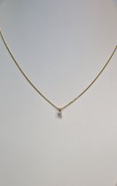 Geel/witgouden - hanger - 14 karaat – diamant - 0.05crt - uitverkoop Juwelier Verlinden St. Hubert – van €259,= voor €199,=