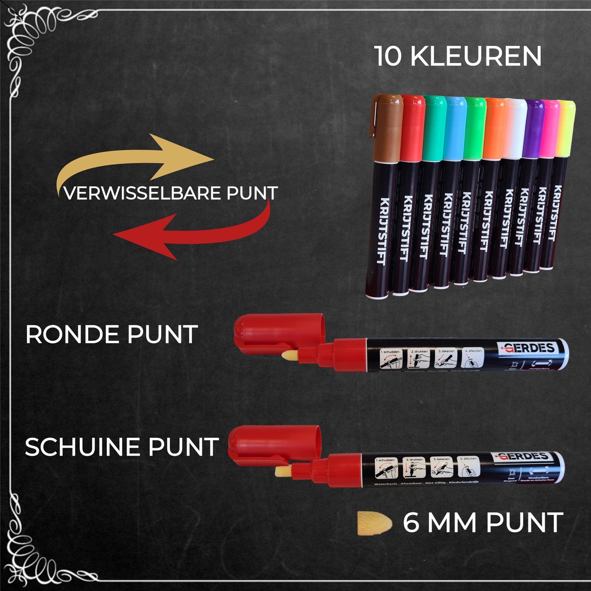 Krijtbord Sticker met 10 Krijtstiften, Wisser en Magneten - Blackboard -  Krijtsticker... | bol.com