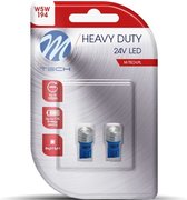 Ampoule de voiture W5W 2 pièces | LED T10 bleue - 1 Watt - 24V DC