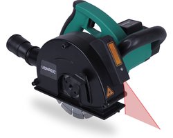 VONROC Muurfrees – Sleuvenfrees + laser – 1700W – Ø150MM – Incl. 2 diamantschijven & stofzuigadapter
