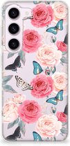 Smartphone hoesje Geschikt voor Samsung Galaxy S23 Telefoontas Butterfly Roses