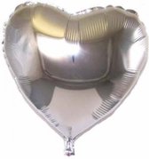 Valentijn Decoratie Valentijn Versiering I Love You Hartjes Ballonnen Valentijn Versiering Folie Ballon Hart Zilver 60 Cm XL Formaat – 1 Stuk