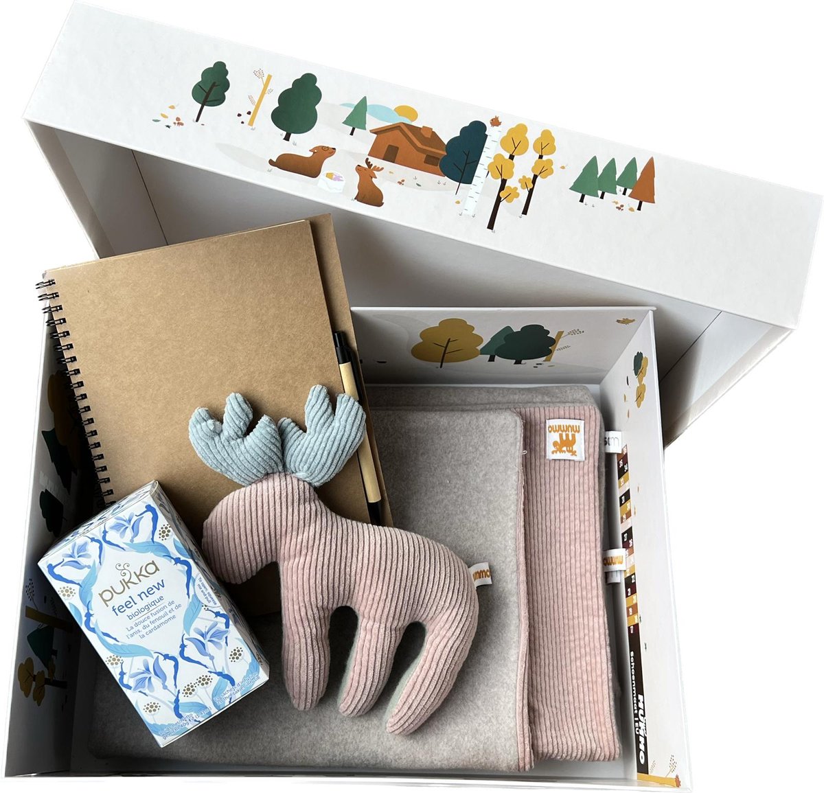 Mummo Roze kraamcadeau duurzaam babycadeau memory box gevuld met