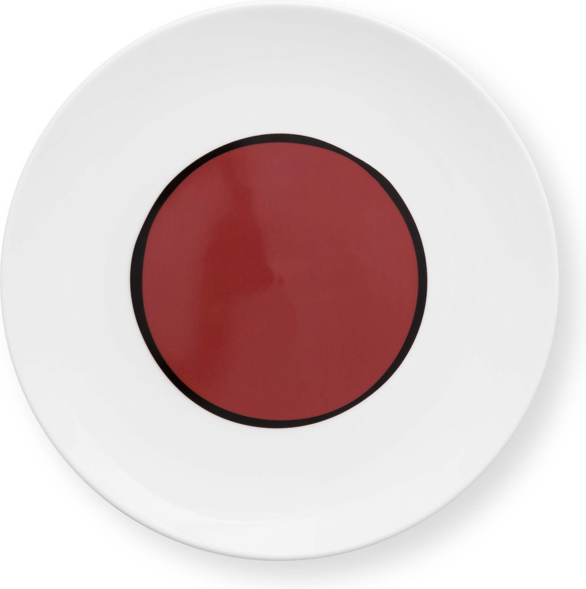 VT Wonen Circles Earth Red - bord - ⌀ 23cm - porselein - lunchbord - klein dinerbord - rood servies