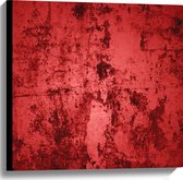Canvas - Rode Muur met Textuur - 60x60 cm Foto op Canvas Schilderij (Wanddecoratie op Canvas)