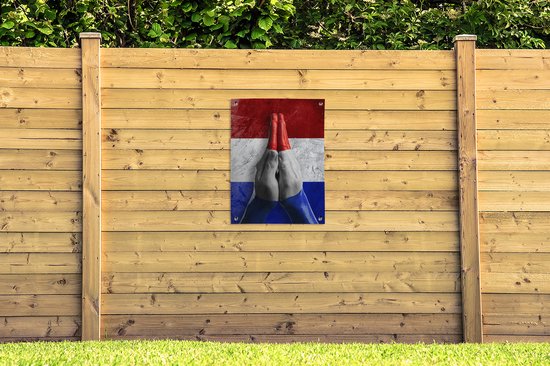 Affiche de jardin à deux mains du drapeau néerlandais 60x80 cm - Toile de jardin / Toile d'extérieur / Peintures pour l'extérieur (décoration de jardin)