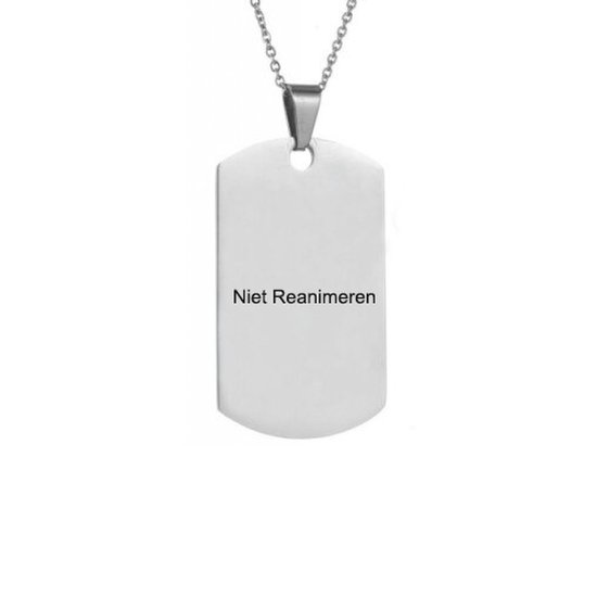 Gegraveerde Niet Reanimeren Ketting - Niet Reanimeren Penning - Do Not  Resuscitate -... | bol.com
