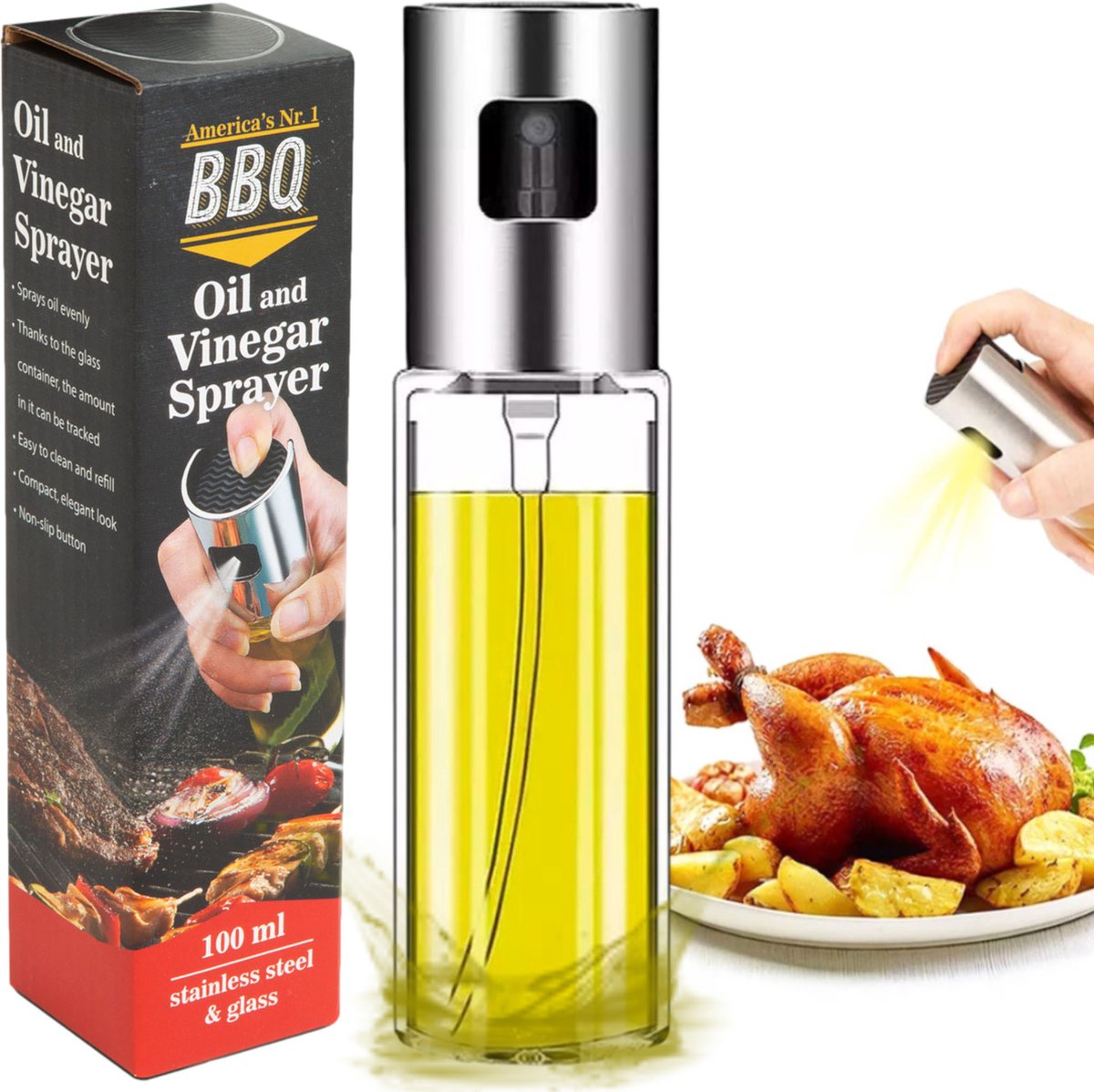 210ml Huile d'Olive Spray Bbq Cuisine Cuisson Huile d'Olive