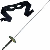 Widmann Zorro verkleed set - zwart masker met Sabel 60 cm