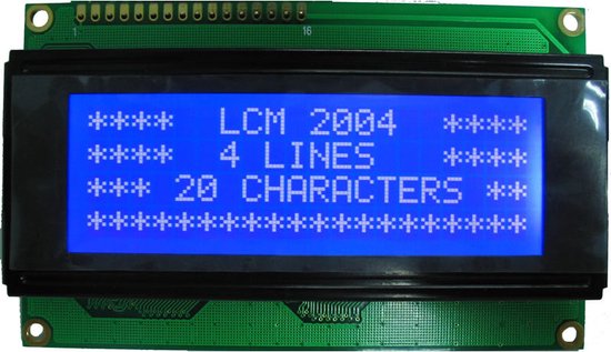 LCD Display 2004A - 20x4 wit op blauw | bol