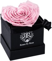 Cadeautje eternity rose - Soft Pink Single Heart mini flowerbox - longlife rozen
