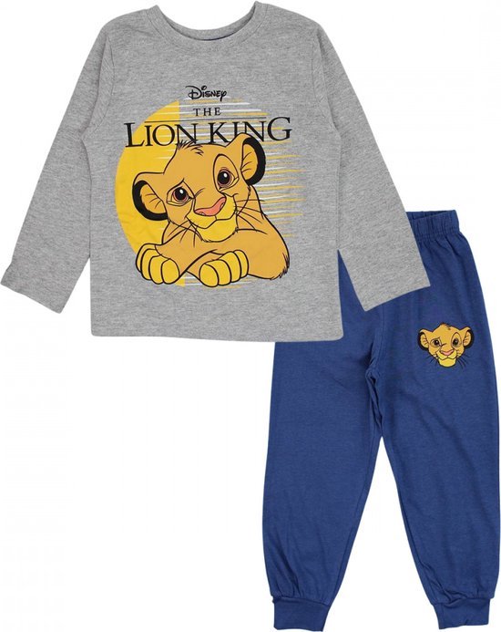 Pyjama - katoen - De Leeuwenkoning - Lion King - blauw - grijs - maat 122  cm | bol.com