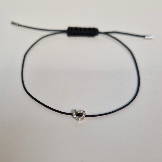 Armband - Orotech – 18 karaat - witgoud – nylon - diamant – sale Juwelier Verlinden St. Hubert - van €419,= voor €339,=