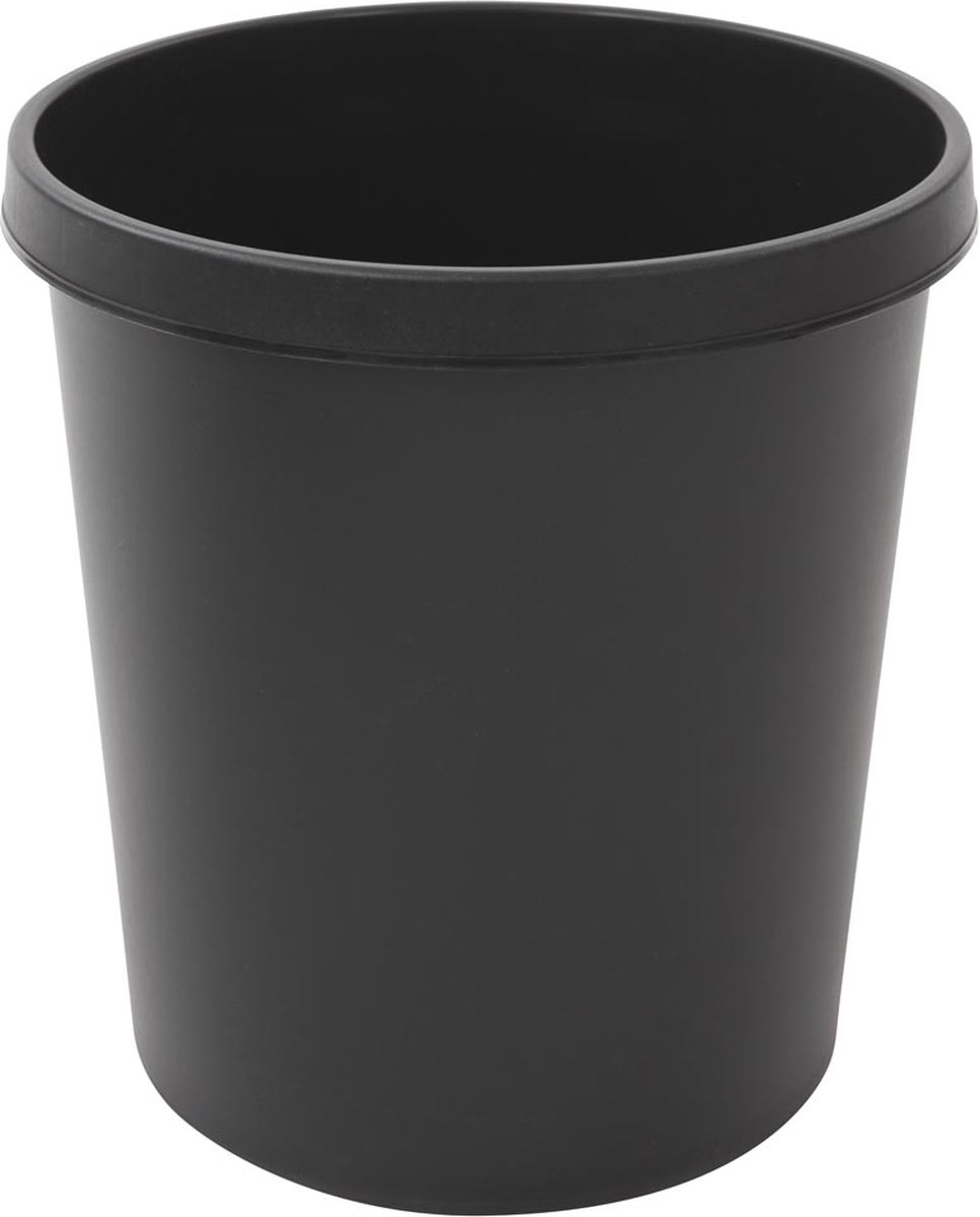 Goedkoopste Helit the german H6105895 Prullenbak 18 l (Ø x h) 315 mm x 335 mm Polypropyleen Zwart 1 stuk(s
