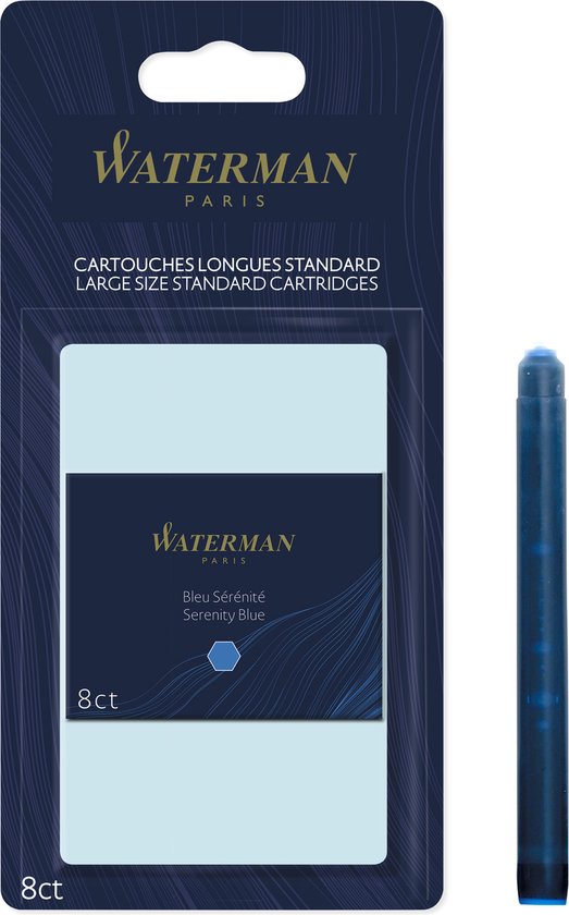 WATERMAN Cartouches d'encre longues bleu, effaçable, blister | bol.com