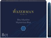 Waterman-vulpeninktpatronen | lang International | Mysterious Blue | 8 inktpatroon