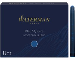 Waterman-vulpeninktpatronen | lang International | Mysterious Blue | 8 inktpatroon