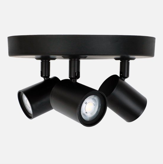 Opbouwspots Zwart 3Led Dimmer bol