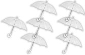 7 stuks Paraplu transparant plastic paraplu's 100 cm - doorzichtige paraplu - trouwparaplu - bruidsparaplu - stijlvol - bruiloft - trouwen - fashionable - trouwparaplu