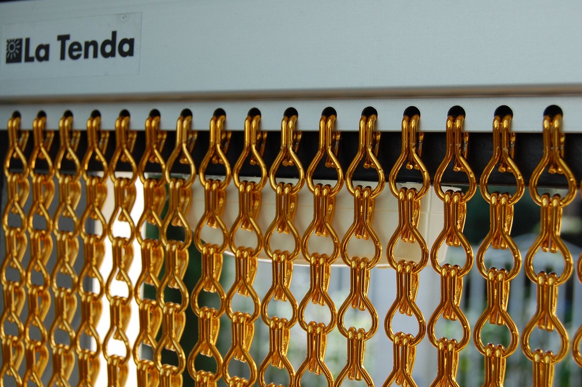 La Tenda Deurgordijn Kettinggordijn Alusax 9 100x230cm goud-geel
