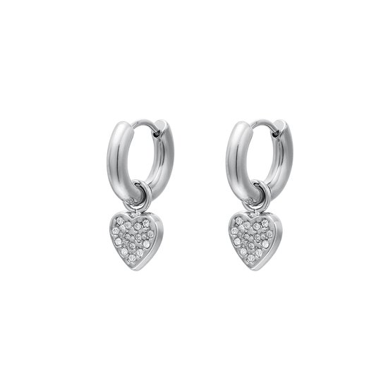 Rhinestones heart earrings | oorbellen | yehwang