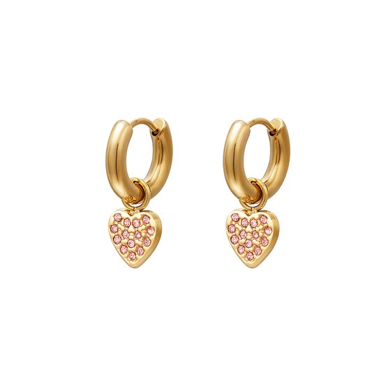 Rhinestones heart earrings | oorbellen | yehwang- Moederdag cadeautje - cadeau voor haar - mama