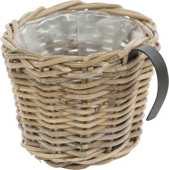 thumbnail: PAFEN 2 Bloembakken - Rotan Look, Met Bijbehorende Schotels, Plantenbakken Voor Balkon Of Terras - Antraciet