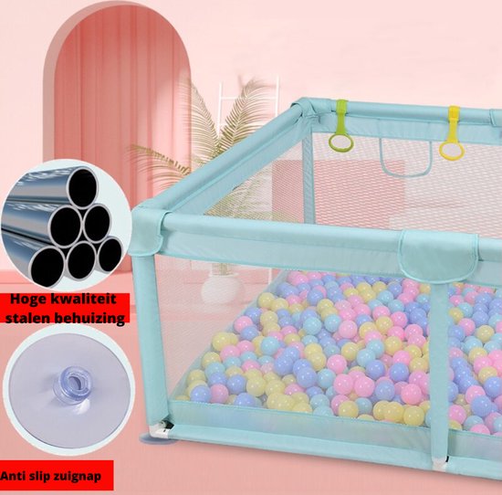 Regenboog grondbox met 18 panelen | Kunststof playpen | Kruipbox