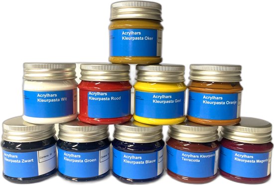 Acrylhars Kleurpasta - Kleur: Blauw, Gram: 50 gr.