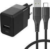 iMoshion Oplader Inclusief USB-A naar USB-C Kabel - Lader Adapter 20 Watt - Snellader - Zwart