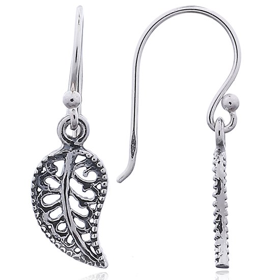 Zilveren goldplated oorhangers veer franse haak - Juwelier Jansen