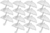 15 stuks Paraplu transparant plastic paraplu's 100 cm - doorzichtige paraplu - trouwparaplu - bruidsparaplu - stijlvol - bruiloft - trouwen - fashionable - trouwparaplu