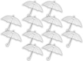 12 stuks Paraplu transparant plastic paraplu's 100 cm - doorzichtige paraplu - trouwparaplu - bruidsparaplu - stijlvol - bruiloft - trouwen - fashionable - trouwparaplu