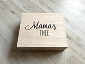 Thee kist - Thee bewaardoos - Mama's thee - houten theedoos - 12 vakjes - thee voor mama