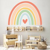 Muursticker Regenboog Kleurrijk | Effen kleur | 80 cm x 55 cm | Kleurrijk | Muurdecoratie | Duurzaam product | Kinderkamer | Babykamer | Meisje | Jongen | Decoratie Sticker