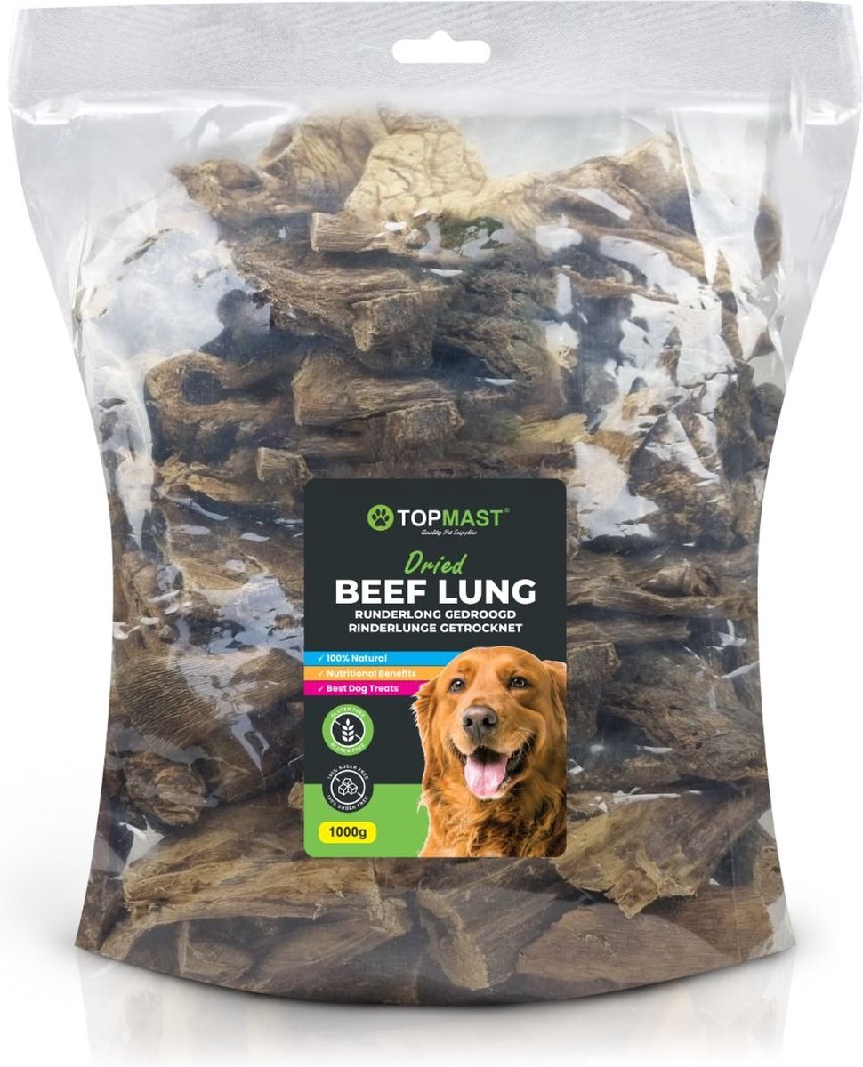 Bol.com Topmast Longen - Rund 4 x 1 Kilo - Gedroogd - Hondensnack - Kauwsnack - Gedroogde Runderlong - Natuurlijke Hondensnack aanbieding