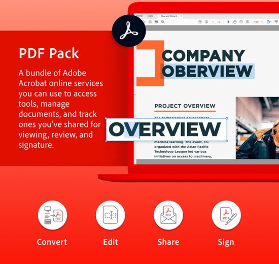 Adobe Acrobat PDF Pack - 12 maanden/1 apparaat - Meertalig - Windows Download - Adobe