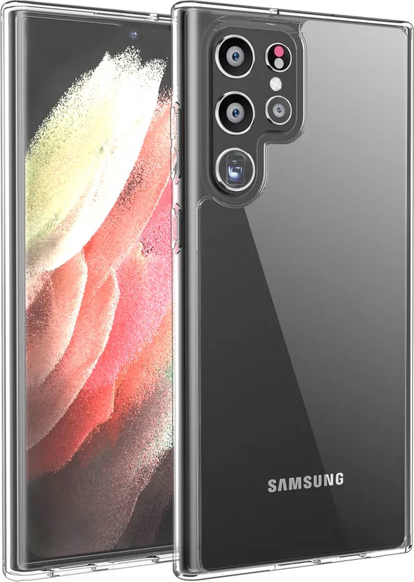 Samsung S22 Ultra Hoesje Transparant Siliconen Hoes Case Cover - Samsung Galaxy S22 Ultra Hoesje extra stevig
